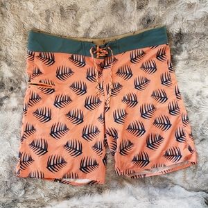 Patagonia Stretch Planing Board Shorts, 36, Palms of my Heart: Peach Sherbet